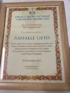 BAIANO. A lutto il mondo del lavoro e il sindacato La scomparsa di Raffaele Lieto, già segretario regionale della Cgil