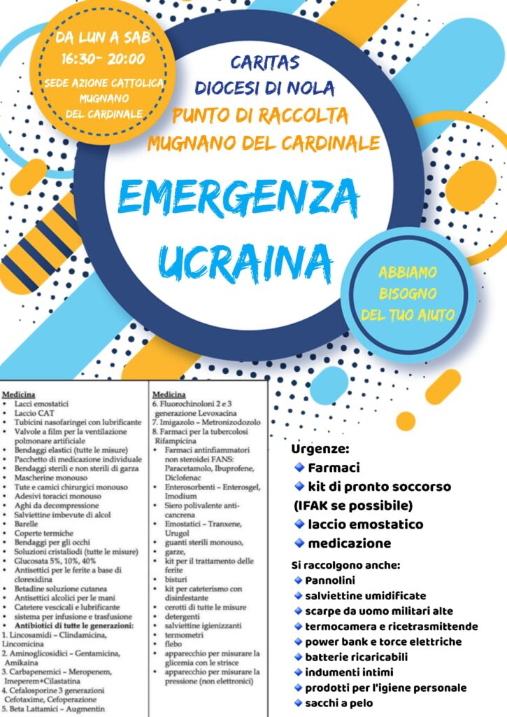 Mugnano   Centro diocesano di raccolta in favore dellUcraina