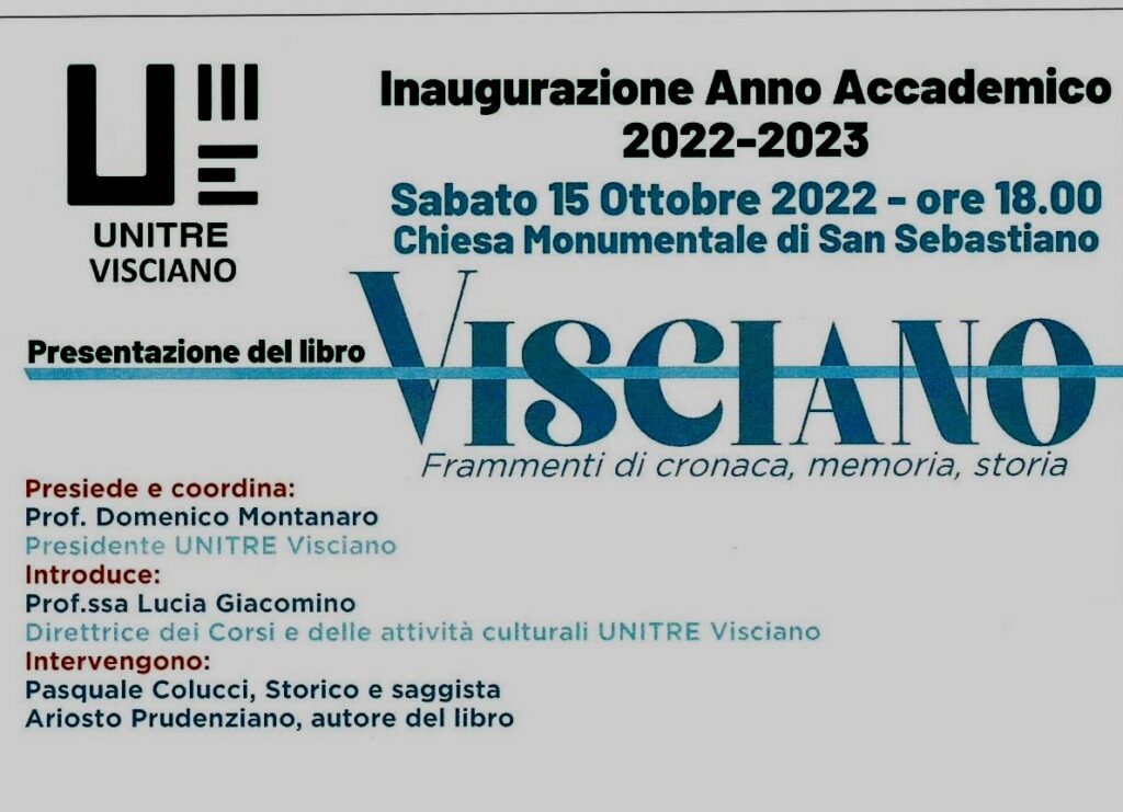 VISCIANO. Frammenti di cronaca, memoria, storia di Ariosto Prudenziano. Presentazione il 15 ottobre