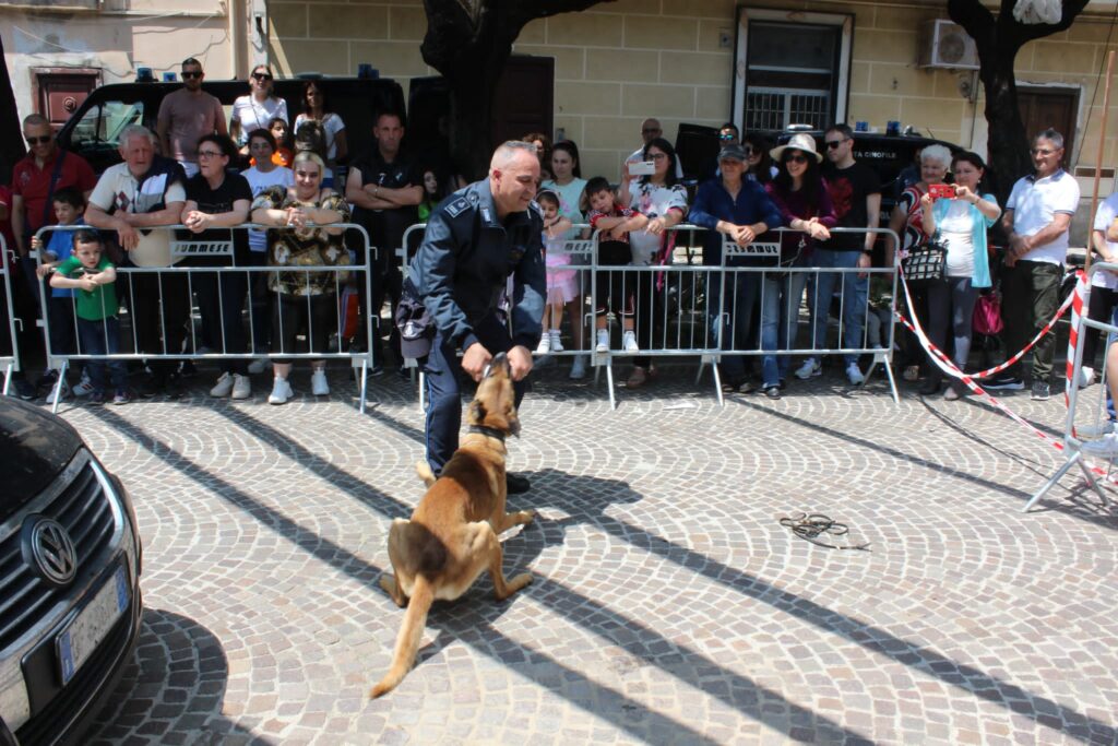 ROCCARAINOLA. In piazza lesibizione dei cinofili. Foto