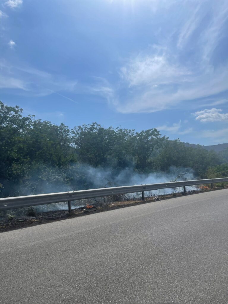 MUGNANO. Fiamme sulla Variante, bruciano le sterpaglie lungo il tratto stradale