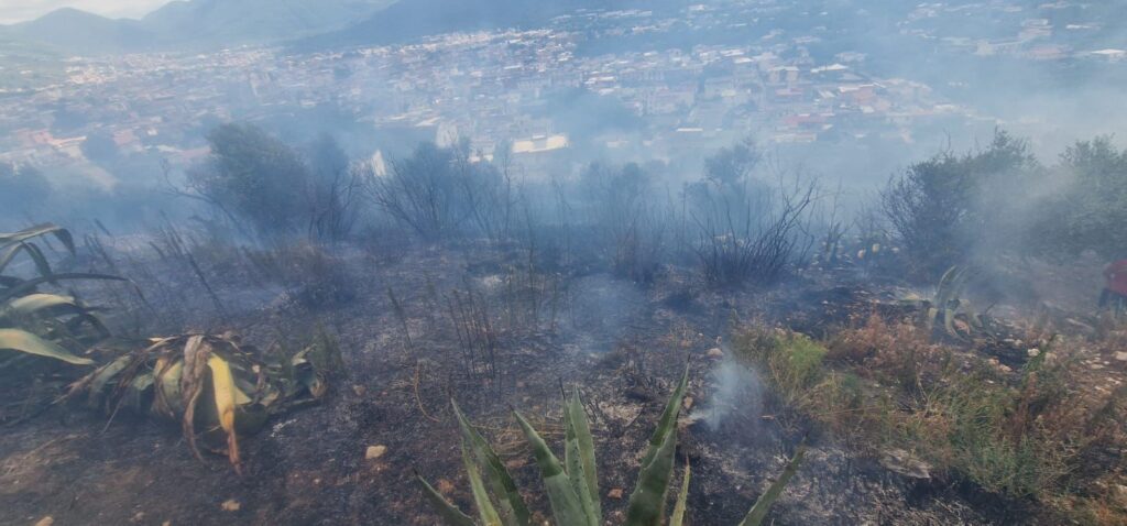 AVELLA: Incendio sotto la Torre del Castello