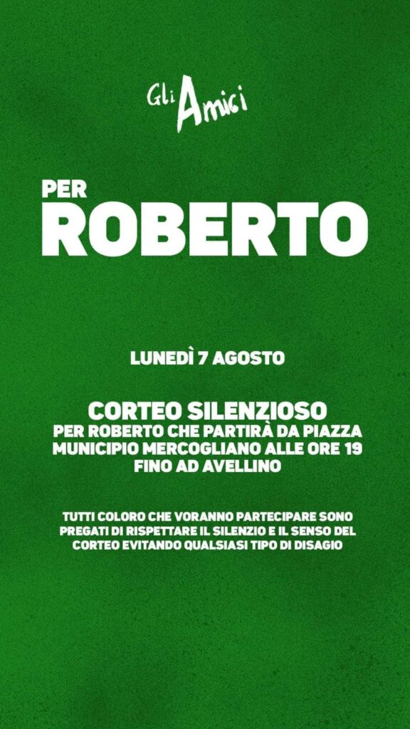 Avellino   In corteo lunedì 7 agosto per Roberto Bembo