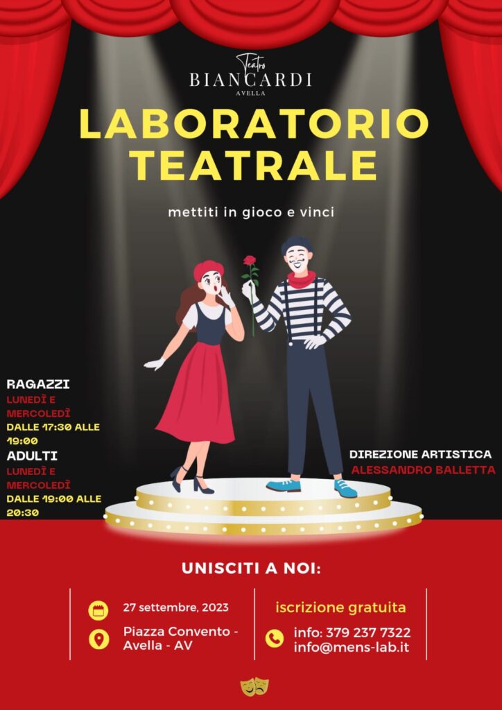 AVELLA. Prende il via il laboratorio teatrale targato Teatro Biancardi con professionisti eccellenti.