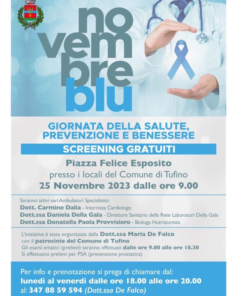 Novembre Blu: Giornata dedicata alla Salute, Prevenzione e Benessere a Tufino