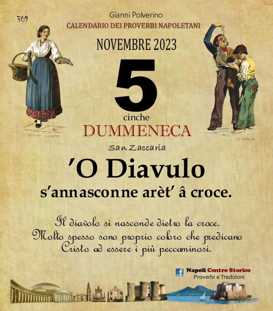 O PRUVERBIO D O JUORNO. Domenica 5 novembre 2023