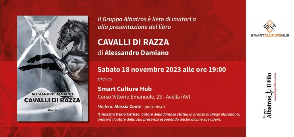 AVELLA. Il Gruppo Albatros presenterà il libro Cavalli di Razza scritto da Alessandro Damiani