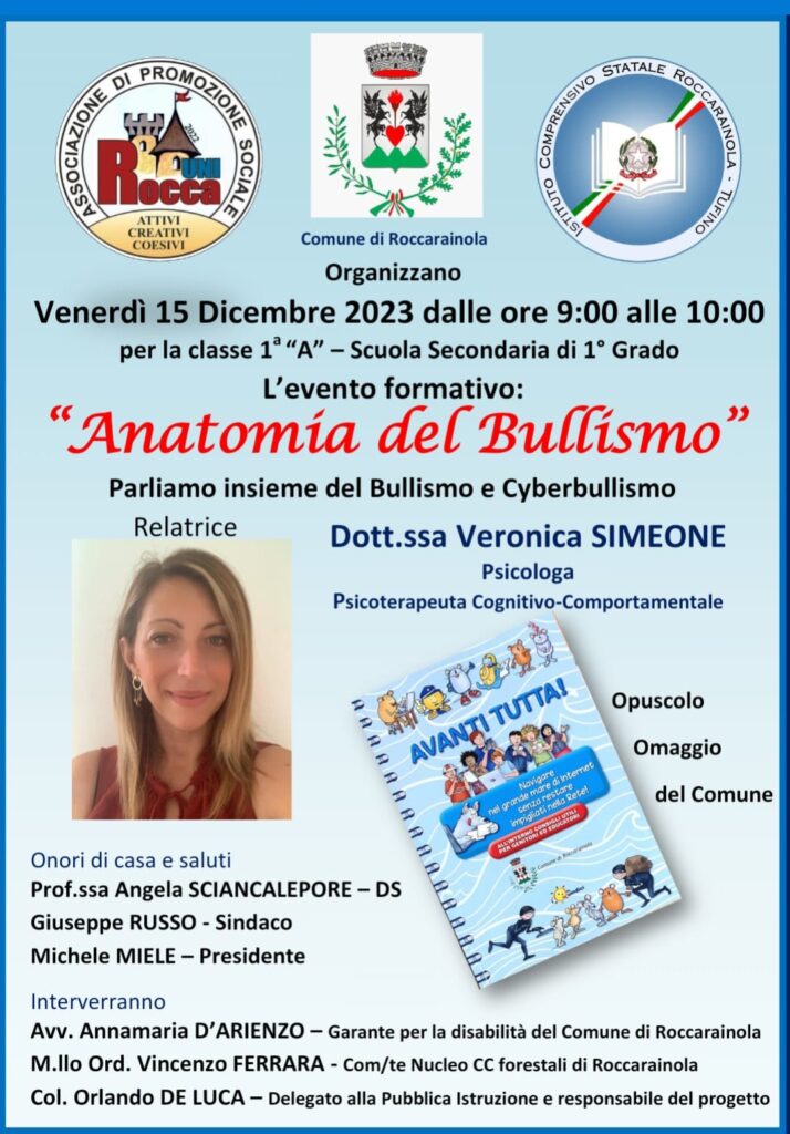 Convegno Anatomia del Bullismo a Roccarainola: UnAnalisi approfondita con la Dottoressa Veronica Simeone