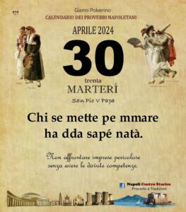 O PRUVERBIO D O JUORNO. Martedì 30 aprile 2024