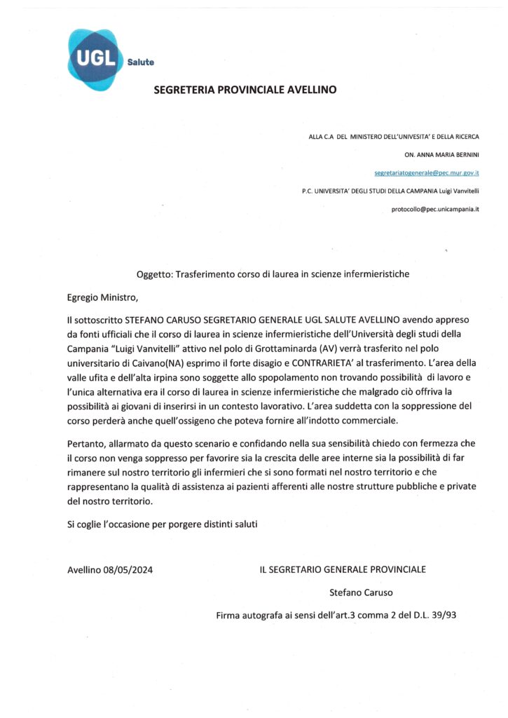 Chiusura del Polo Universitario Vanvitelli di Grottaminarda: Appello allIntervento del Ministro Bernini