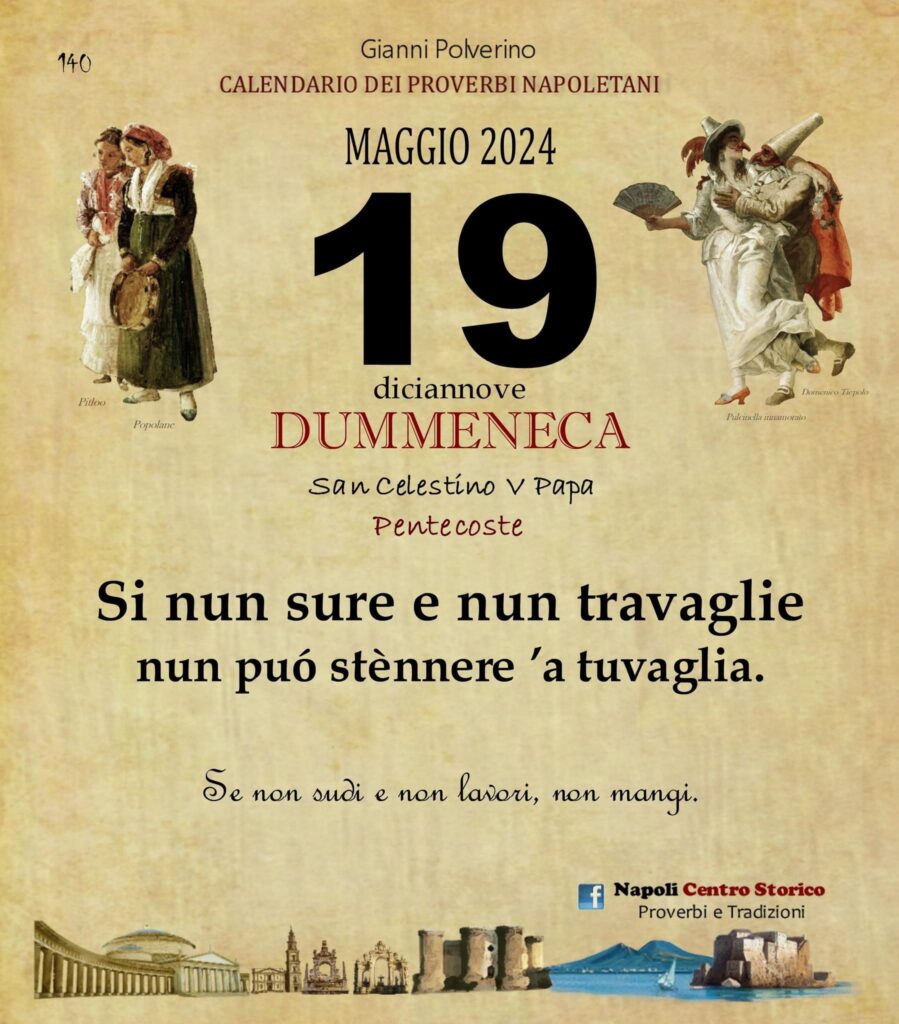 O PRUVERBIO D O JUORNO. Domenica 19 maggio 2024