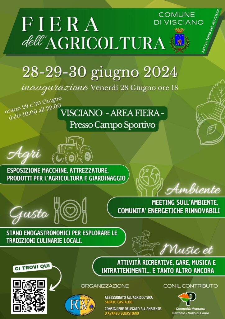 Fiera dell’Agricoltura a Visciano, dal 28 al 30 giugno