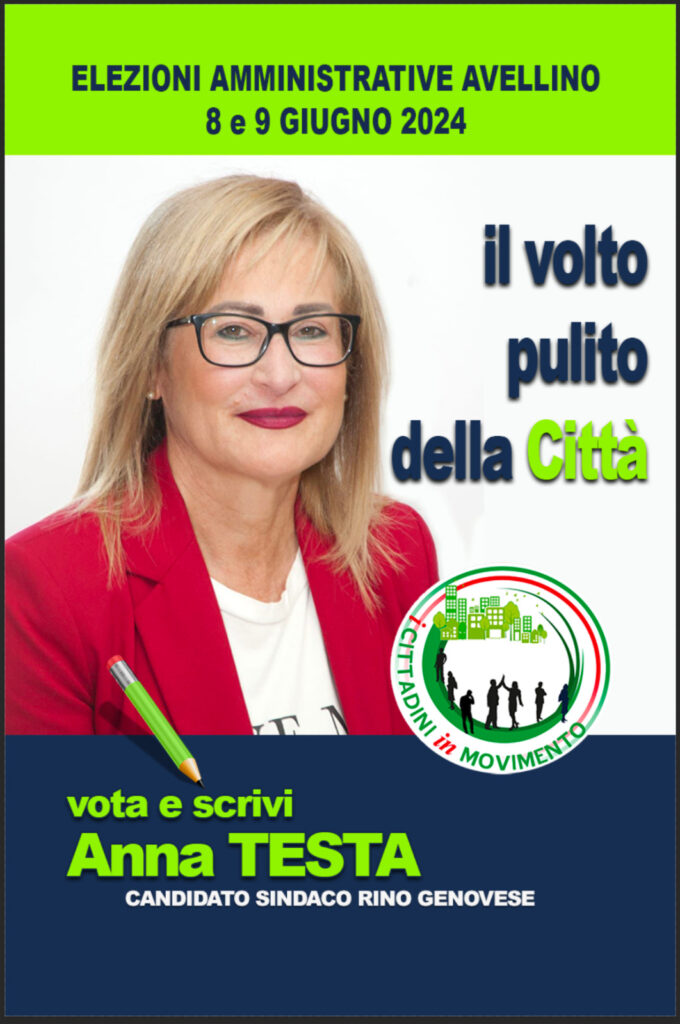 Anna Testa candidata alla carica di consigliere comunale nella lista de “I CITTADINI IN MOVIMENTO”. “Saremo una amministrazione onesta e trasparente