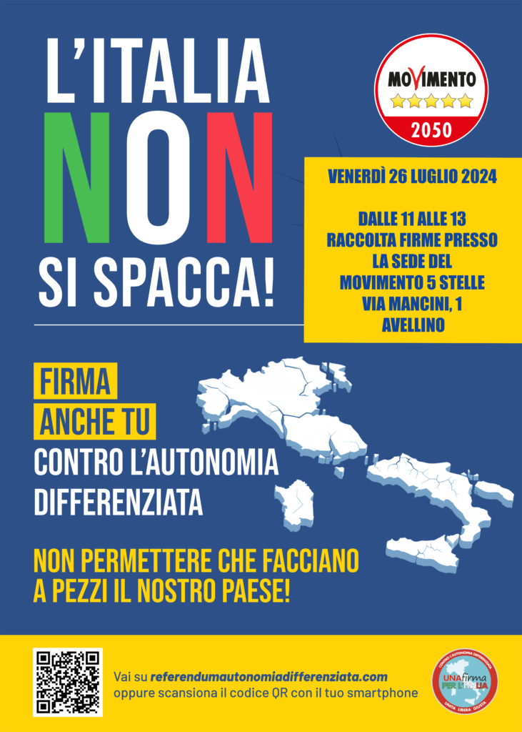 Campagna di raccolta firme del M5S, due appuntamenti del Gruppo Territoriale di Avellino