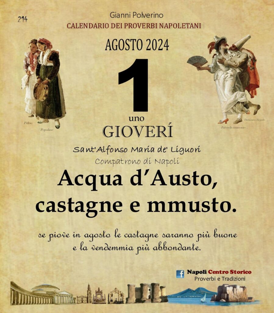 O PRUVERBIO D O JUORNO. Giovedì 1 agosto 2024