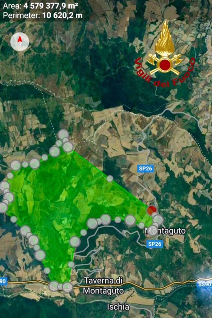 Emergenza Incendi in Irpinia: Vigili del Fuoco Impegnati in Interventi Contro le Fiamme, 400 Ettari Bruciati a Montaguto