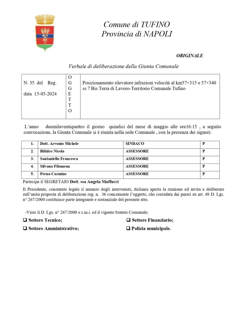 Delibera del Comune di Tufino: Nuovo Autovelox sulla SS 7 bis Terra di Lavoro scatena la rabbia degli automobilisti