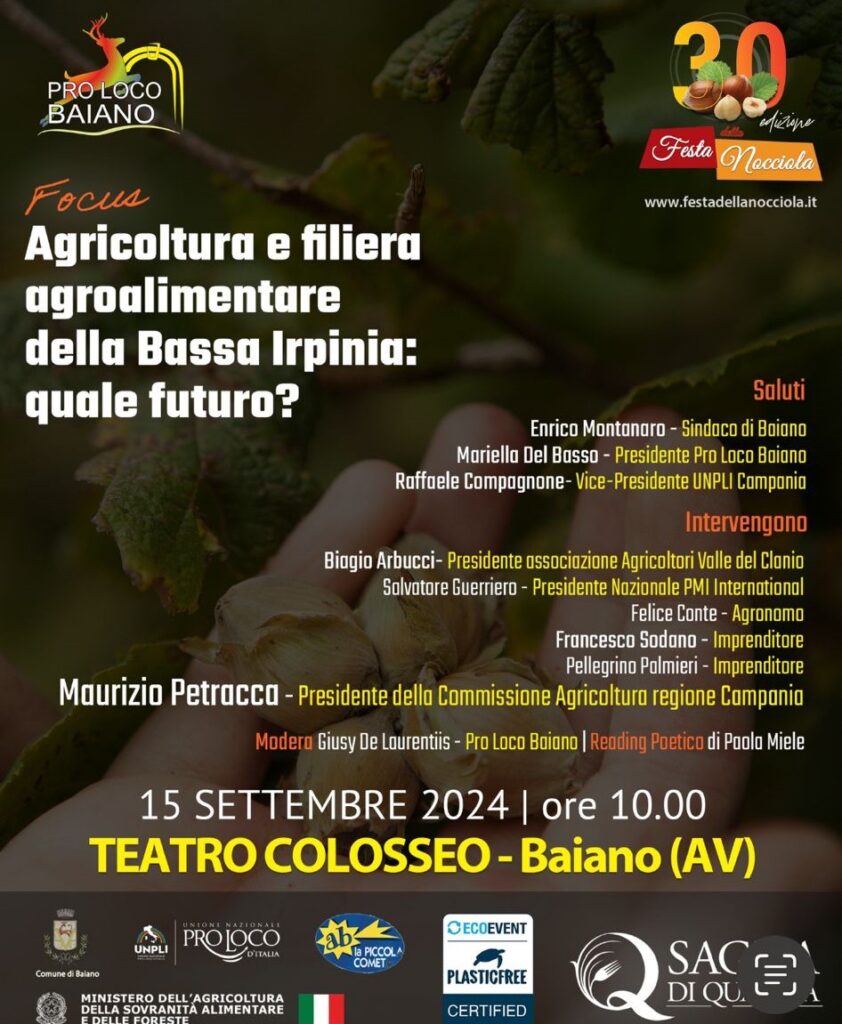 BAIANO. Focus: Agricoltura e Filiera Agroalimentare della Bassa Irpinia   Quale Futuro?