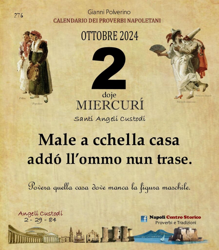 O PRUVERBIO D O JUORNO. Mercoledì 2 ottobre 2024