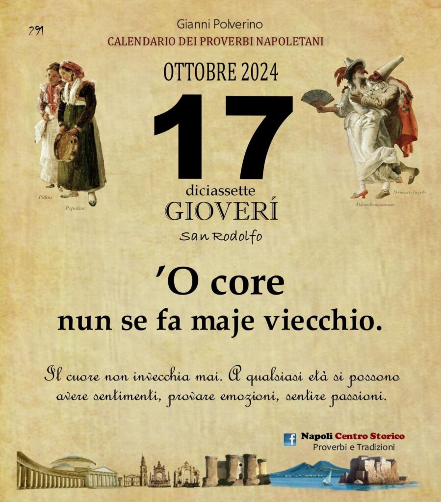 O PRUVERBIO D O JUORNO. Giovedì 17 ottobre 2024