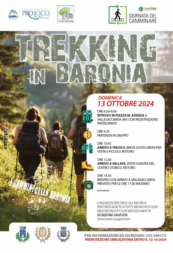 “Vallesaccarda: Torna l’Evento ‘Trekking in Baronia’ il 13 Ottobre 2024”