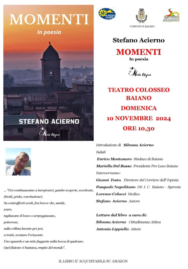 Presentazione del libro Momenti di Stefano Acierno al Teatro Colosseo di Baiano