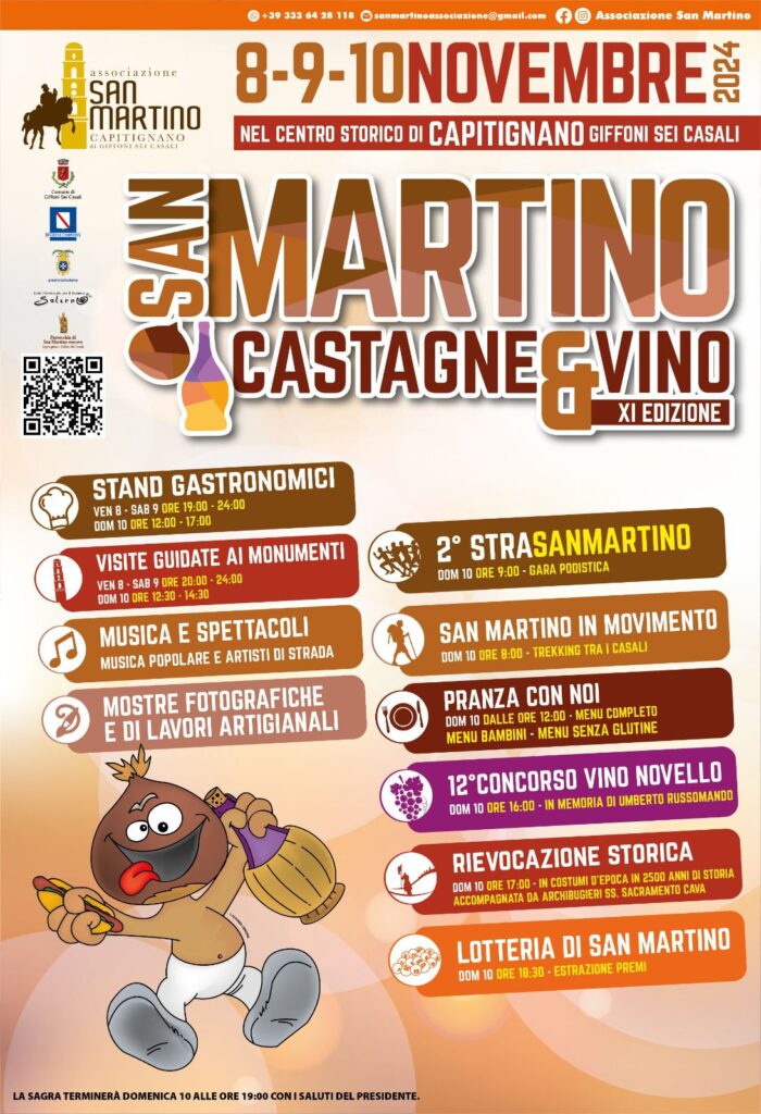 San Martino: castagne e vino  XI edizione, dall’8 al 10 novembre 2024