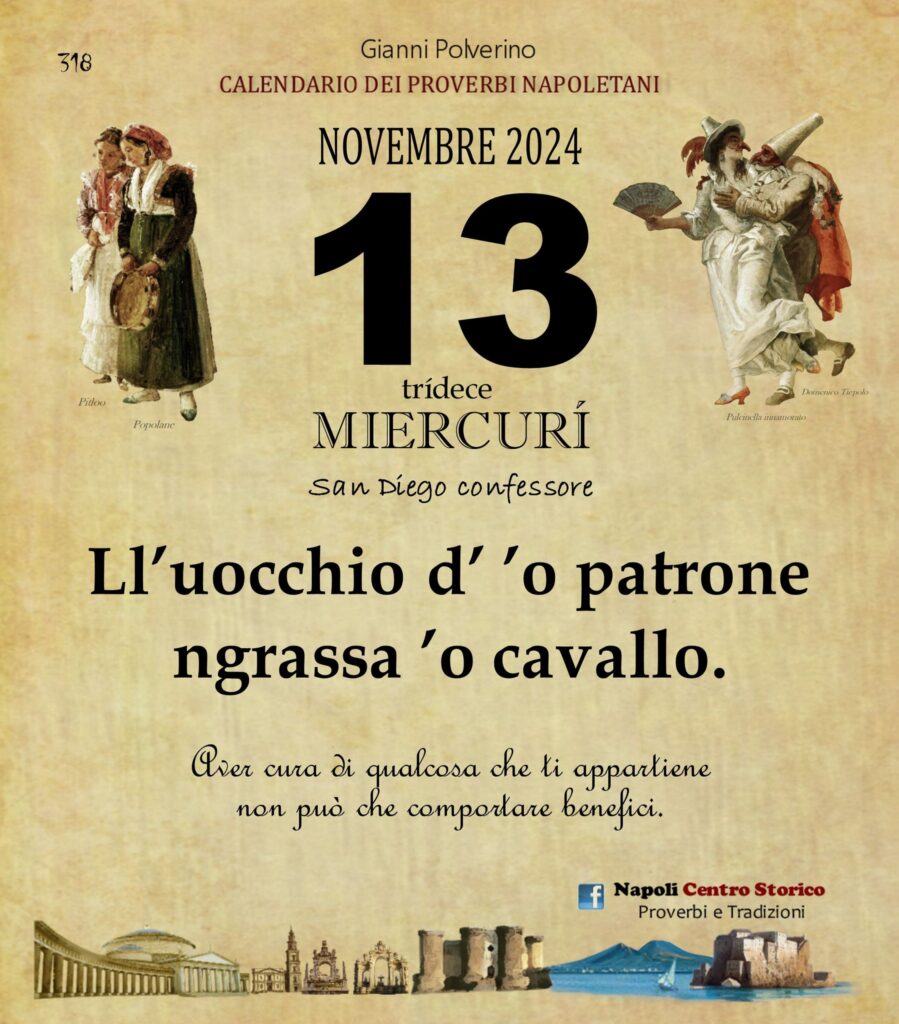 O PRUVERBIO D O JUORNO . Mercoledì 13 novembre 2024