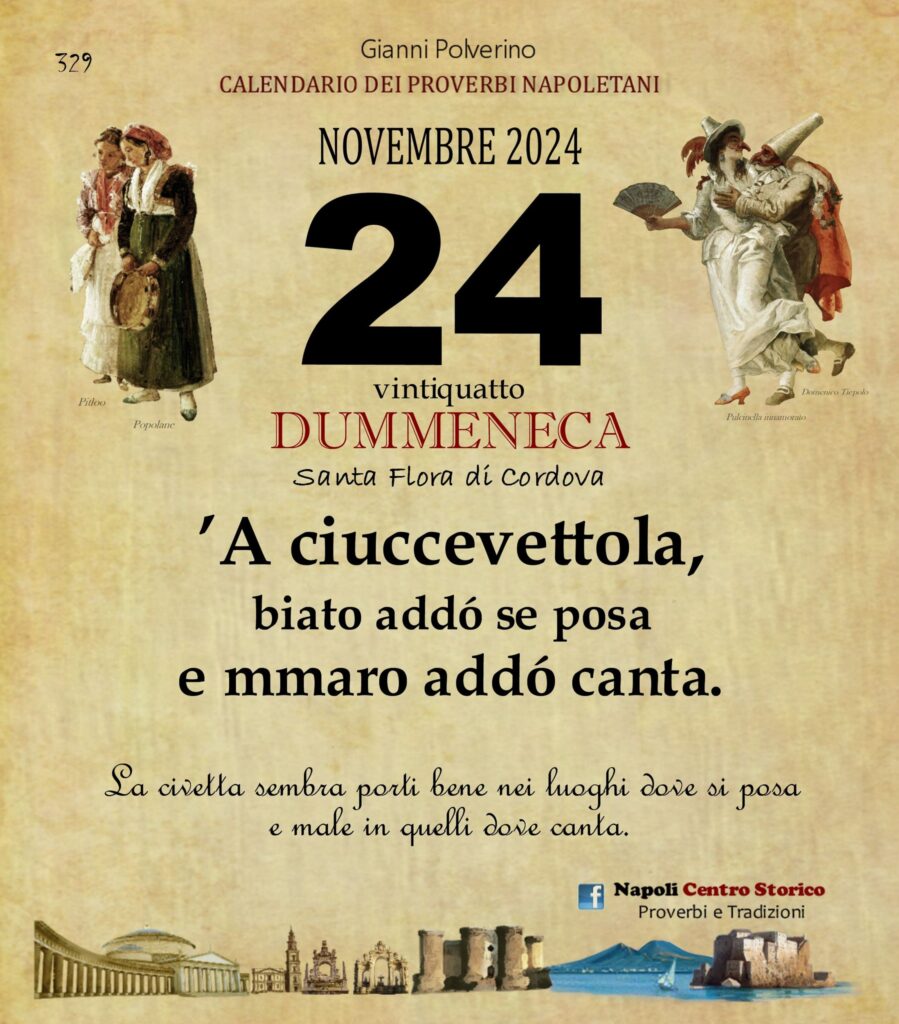 O PRUVERBIO D O JUORNO. Domenica 24 novembre 2024