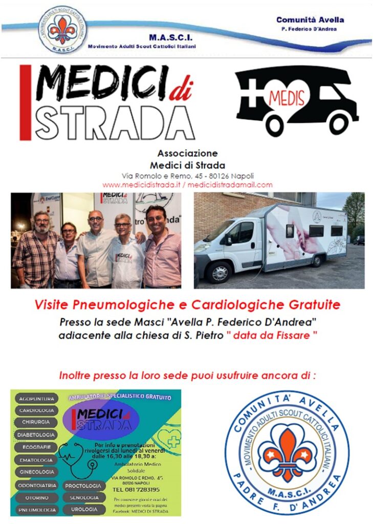 La Comunità M.A.S.C. I.  Avella P. Federico DAndrea  ospita l’Associazione Medici di Strada.