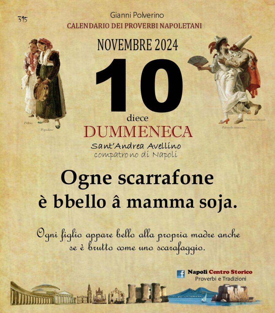 O PRUVERBIO D O JUORNO. Domenica 10 novembre 2024