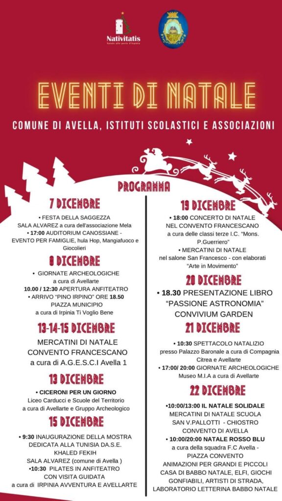 Avella: un ricco programma di eventi natalizi tra cultura, tradizione e solidarietà