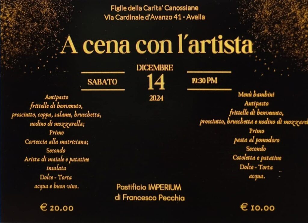 “Serata con l’Artista” ad Avella: cena solidale con Ivan Granatino