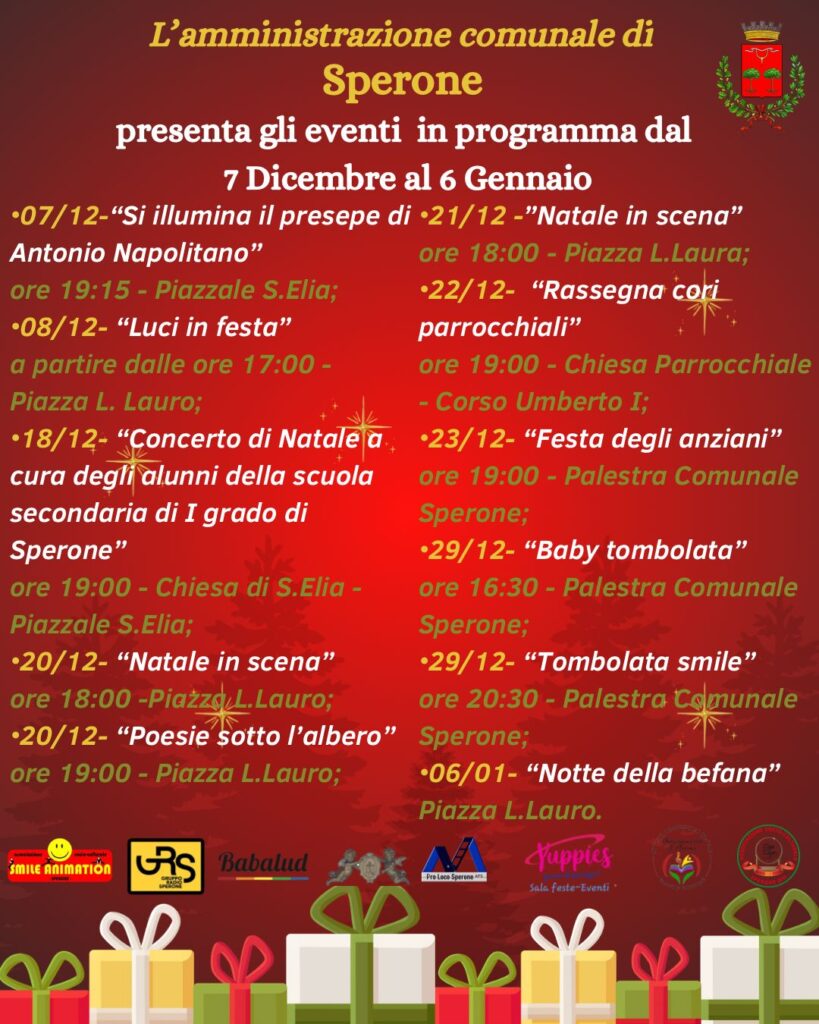 Sperone: un mese di eventi per celebrare le festività natalizie