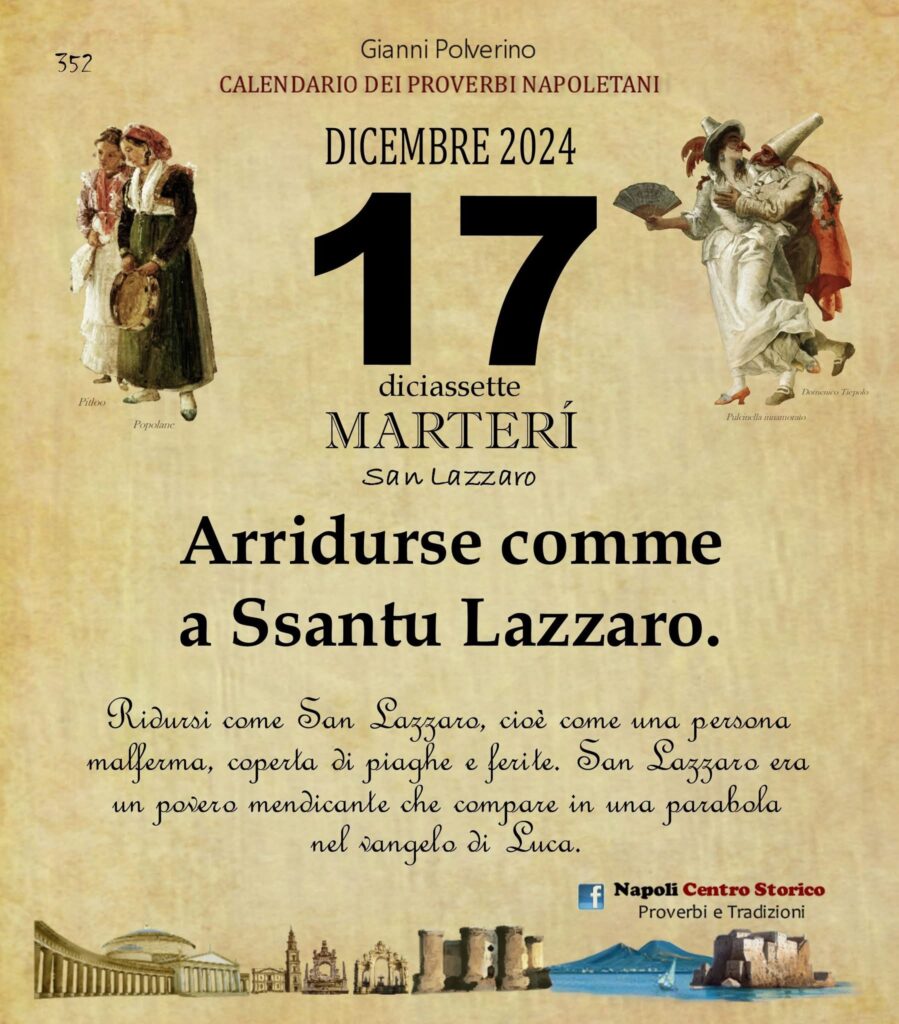 O PRUVERBIO D O JUORNO. Martedì 17 dicembre 2024.