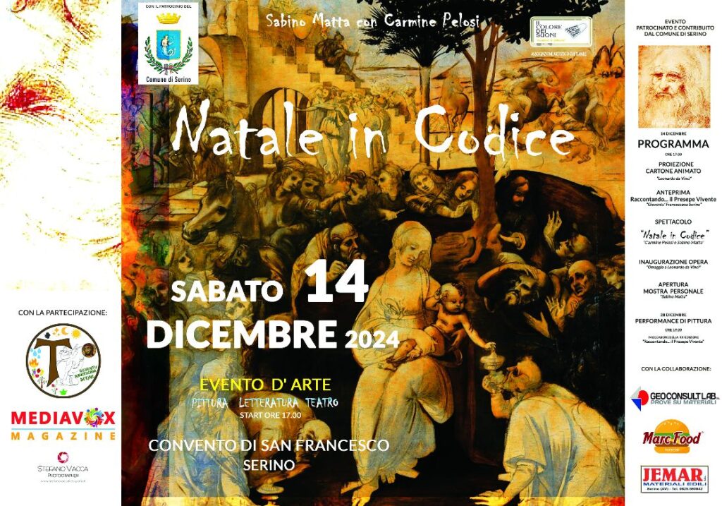 “NATALE IN CODICE” sabato 14 Dicembre 2024 Convento di San Francesco di Serino.