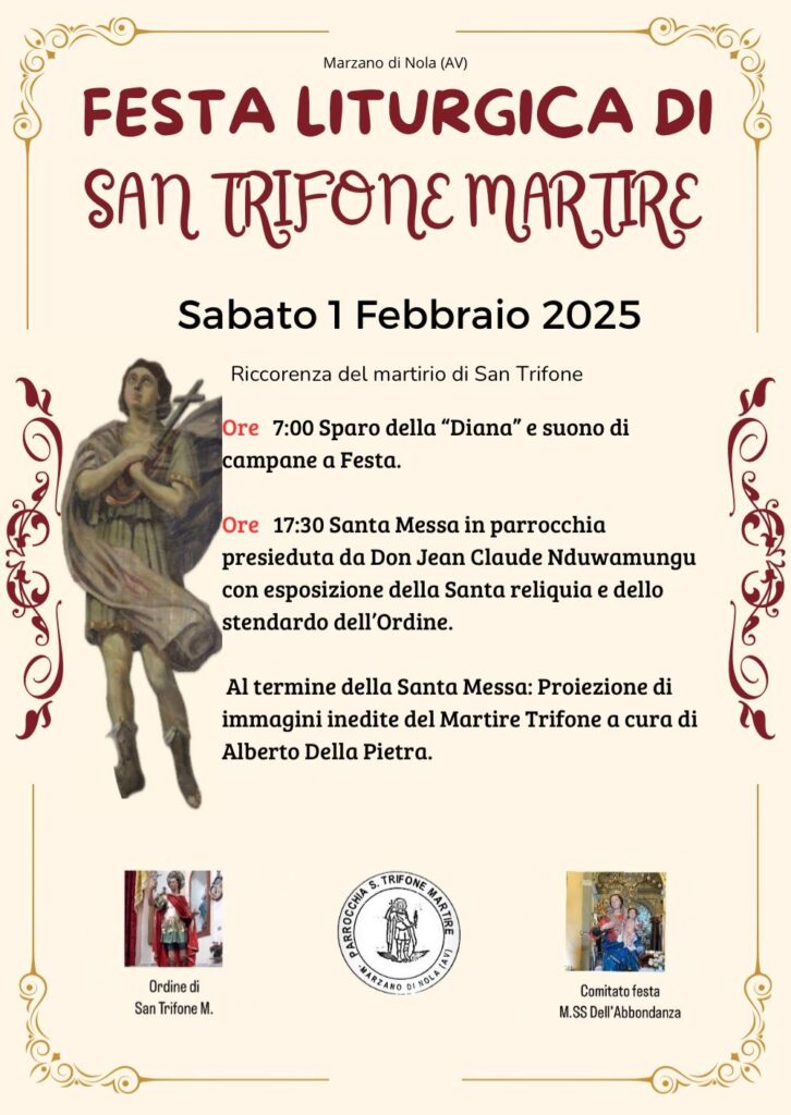 Festa Liturgica di San Trifone Martire a Marzano di Nola