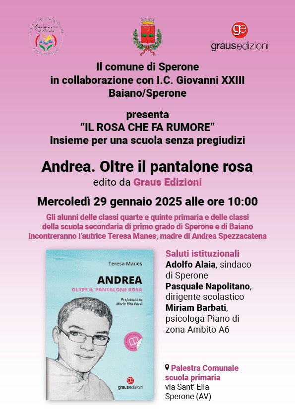 Il rosa che fa rumore: Sperone promuove una scuola senza pregiudizi