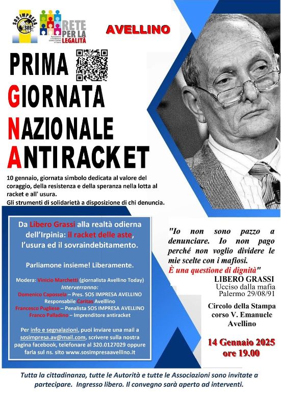 Prima Giornata Nazionale Antiracket: Avellino si mobilita contro il racket e l’usura