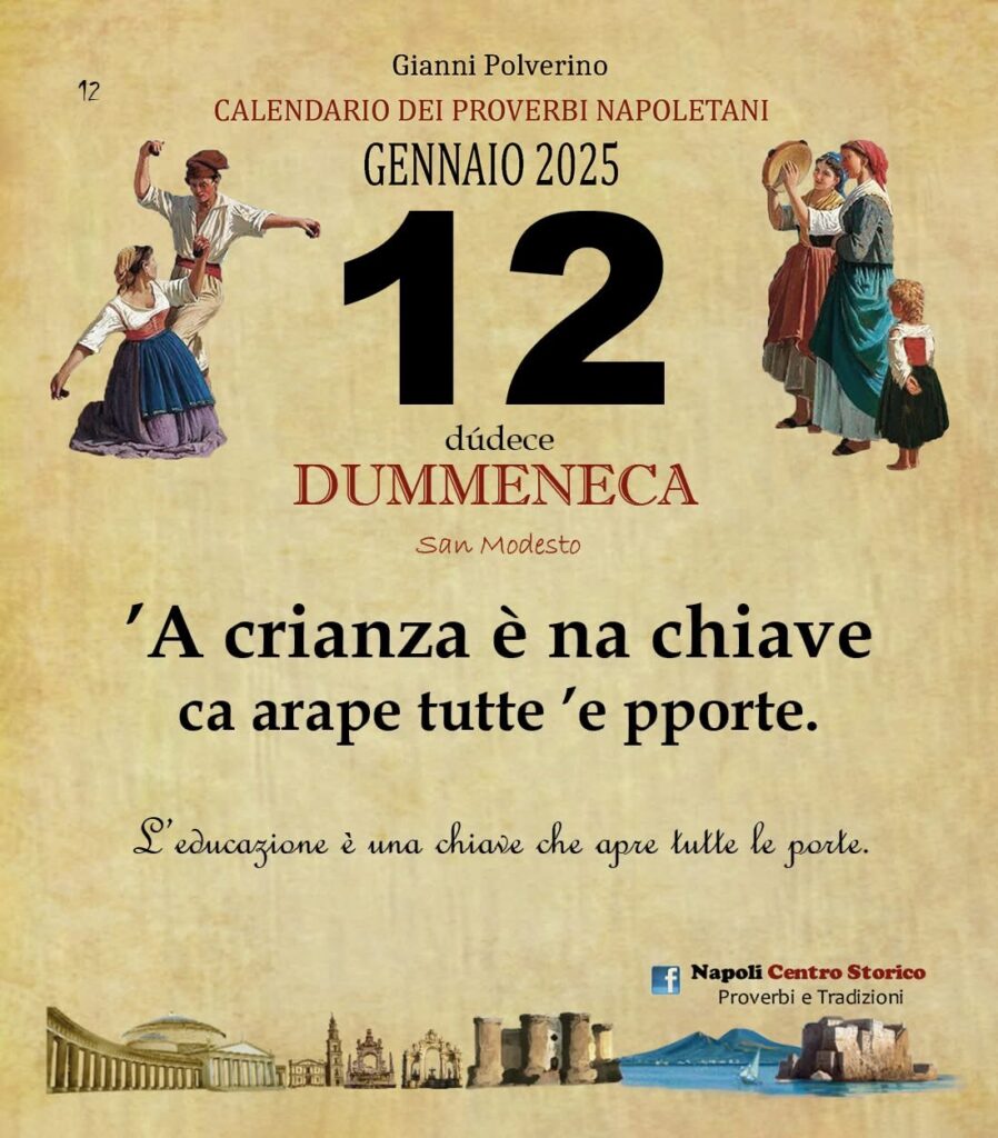 O PRUVERBIO D O JUORNO. Domenica 12 gennaio 2024