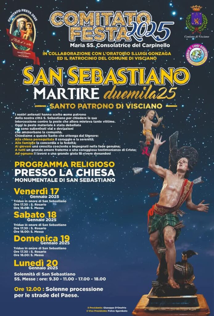 isciano celebra San Sebastiano Martire: al via le solenni celebrazioni 2025