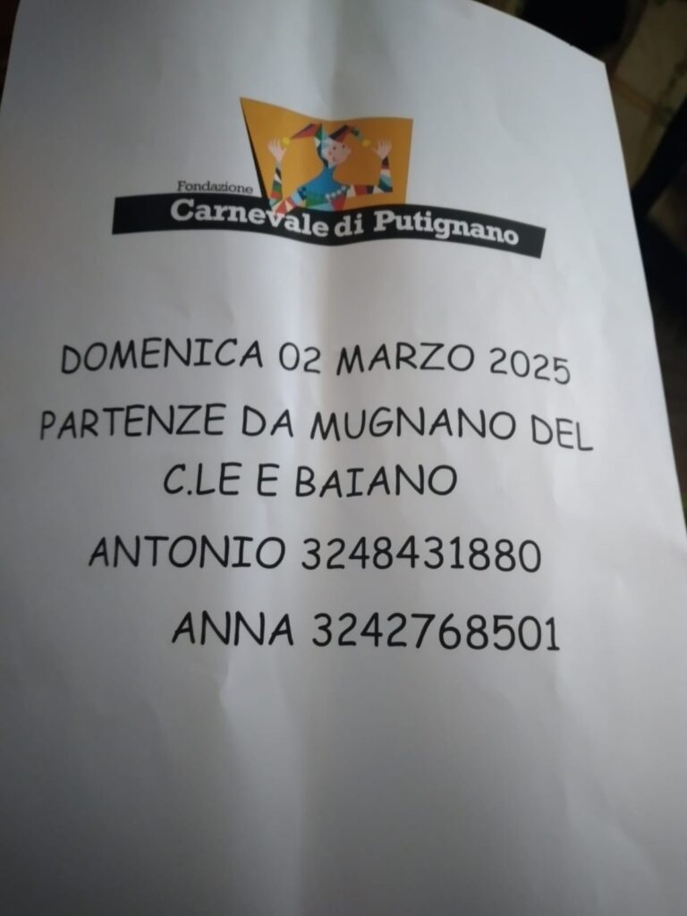 Partecipa al Carnevale di Putignano e scopri i Trulli di Alberobello! Partenze da Mugnano e Baiano