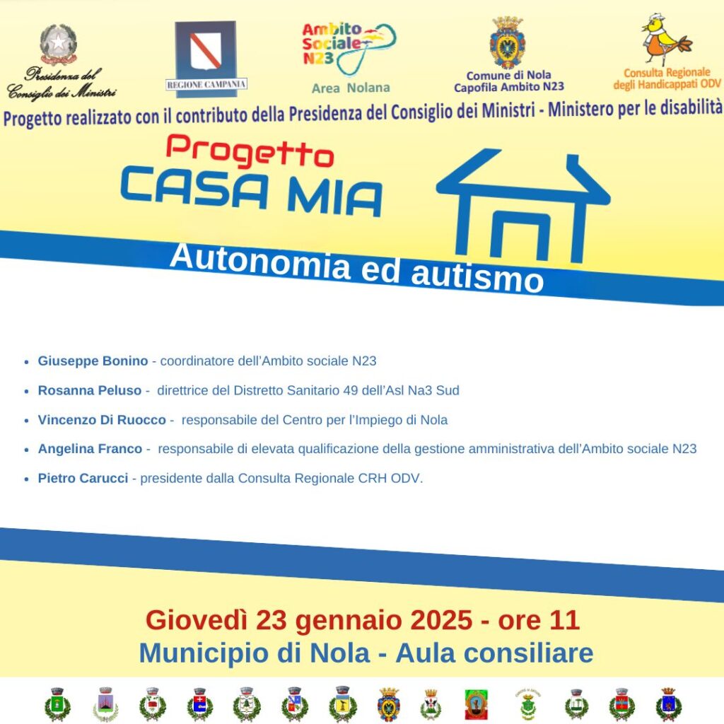 NOLA. Autonomia ed Autismo: il progetto Casa Mia per potenziare l’autonomia personale e le relazioni sociali