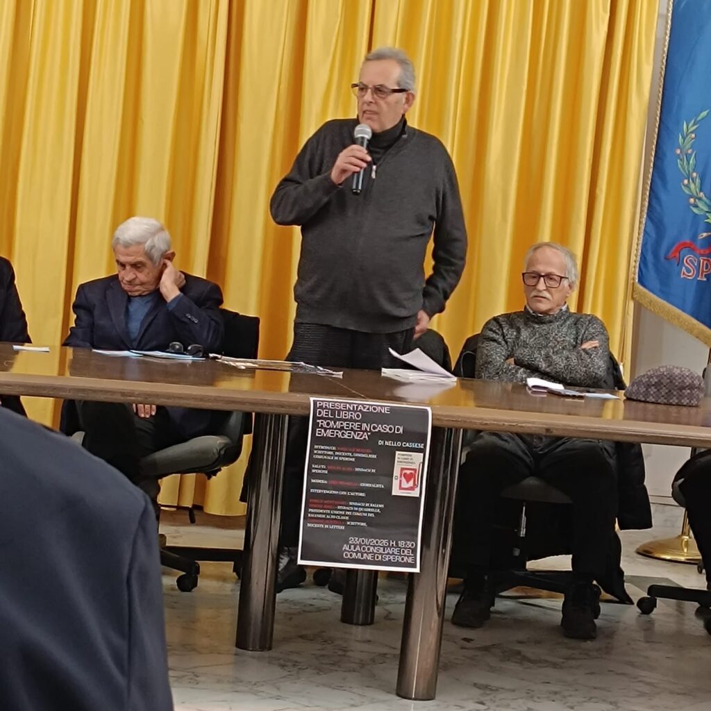 Sperone ospita la presentazione del libro di Nello Cassese: Rompere in caso di emergenza. Foto