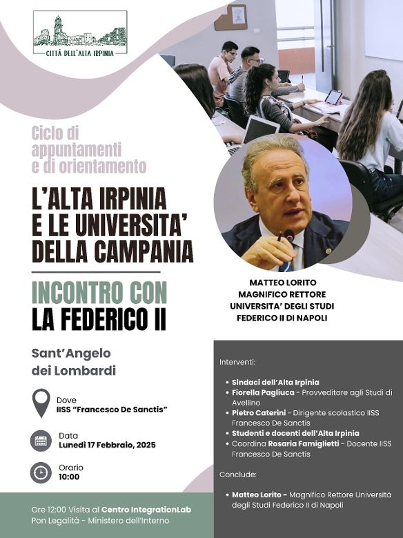 LAlta Irpinia incontra le Università della Campania Prima tappa a SantAngelo dei Lombardi con la Federico II