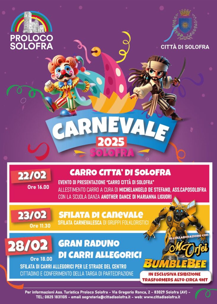 L’Associazione Turistica Pro Loco di Solofra presenta il Carnevale 2025