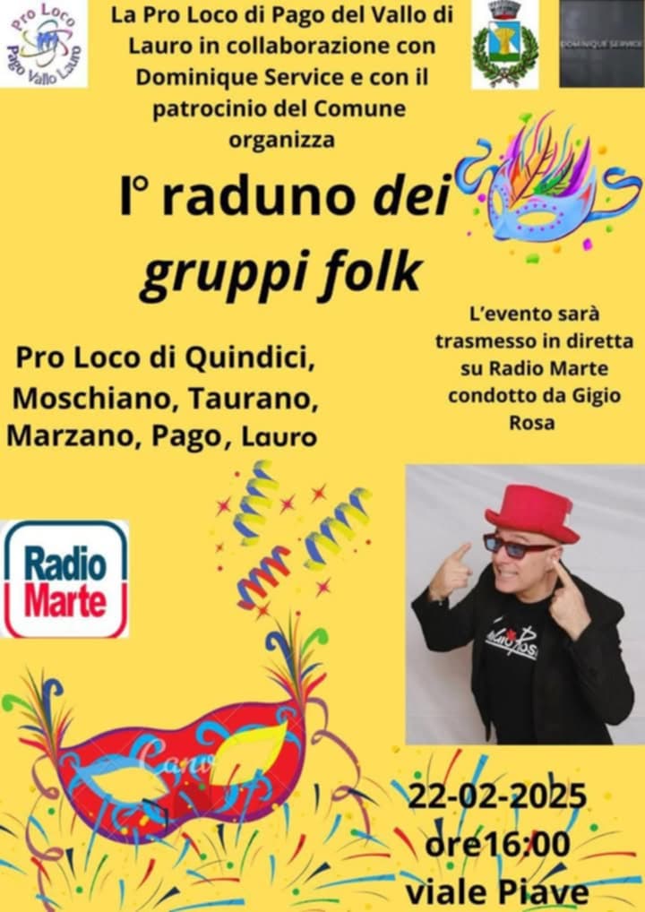 Pago del Vallo di Lauro: Tutto Pronto per il Primo Raduno dei Gruppi Folk