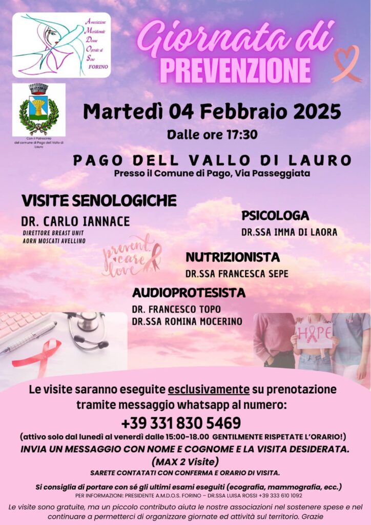 Giornata di Prevenzione a Pago del Vallo di Lauro: appuntamento il 4 febbraio 2025