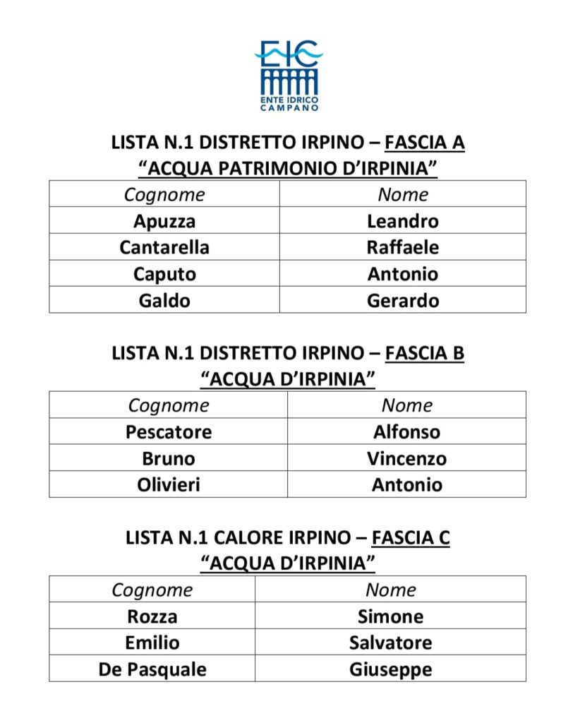 Elezioni per il Consiglio di Distretto Irpino: il Presidente dell’EIC indice il voto per il 28 febbraio 2025