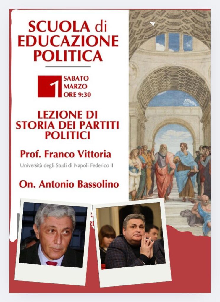 Scuola di Educazione Politica: Lezione sulla Storia dei Partiti con Antonio Bassolino e Franco Vittoria a Mugnano del Cardinale